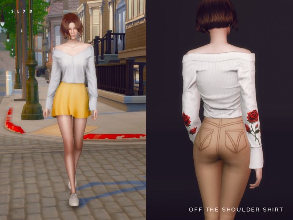  The Sims Resource: Off The Shoulder Shirt by SLYD