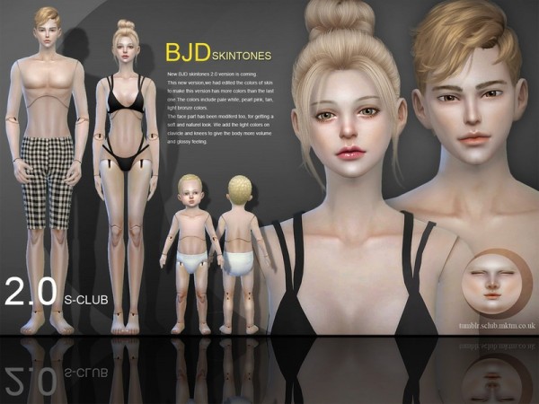  The Sims Resource: BJD2.0 skin by S Club