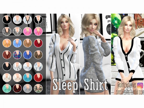  The Sims Resource: Sleep Shirt by simtographies