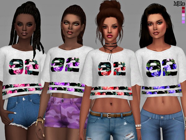  The Sims Resource: Floral Sports Tshirts by Margeh 75