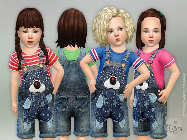  The Sims Resource: Funny Dog Denim Overall 2 by bukovka