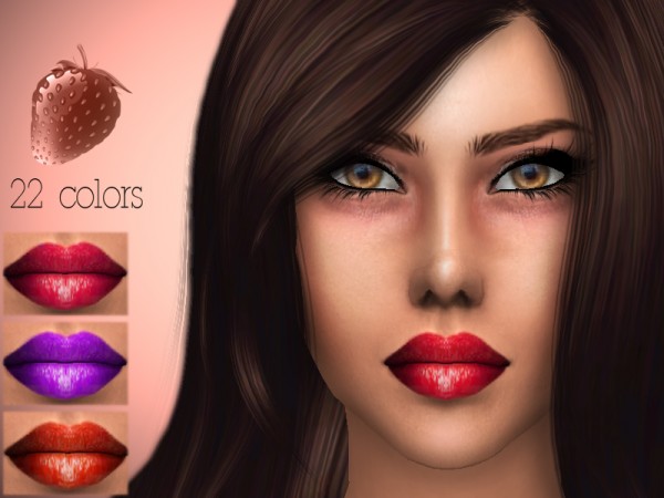  The Sims Resource: Strawberry lipstick by Sharareh