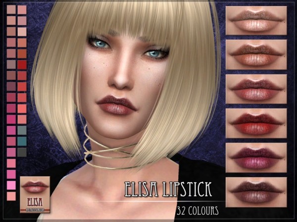  The Sims Resource: Elisa Lipstick by RemusSirion