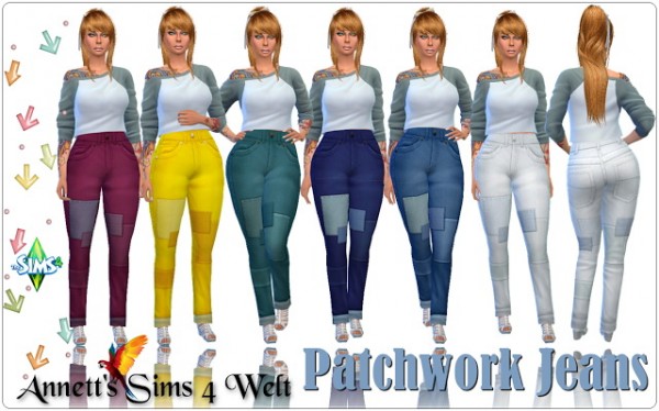  Annett`s Sims 4 Welt: Patchwork Jeans