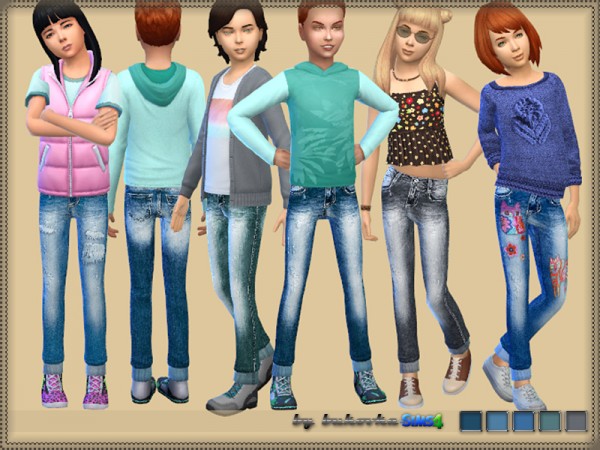  The Sims Resource: Pants Denim for girls by bukovka