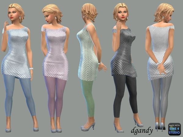  The Sims Resource: Asymmetrical Top with Capris by dgandy