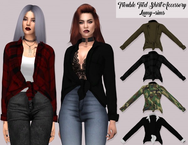  LumySims: Trouble Tied Shirt Accessory