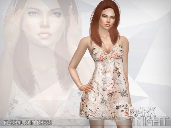  The Sims Resource: Floral Sun Dress by DarkNighTt