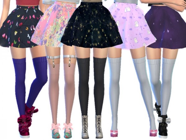  The Sims Resource: Pastel Gothic Skirts Pack Three by Wicked Kittie