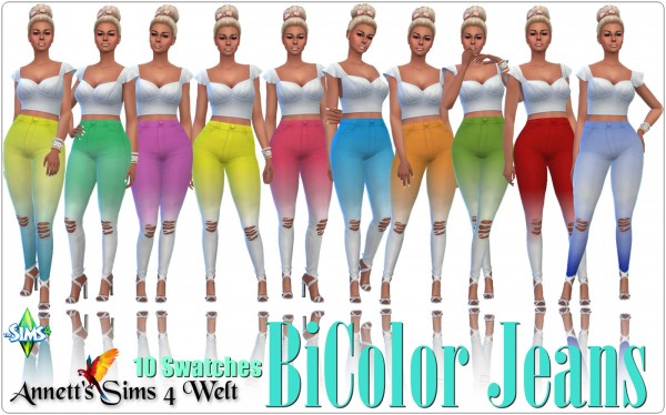  Annett`s Sims 4 Welt: BiColor Jeans