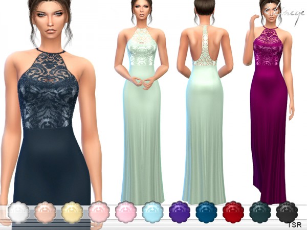  The Sims Resource: Beaded Bodice Dress by ekinege