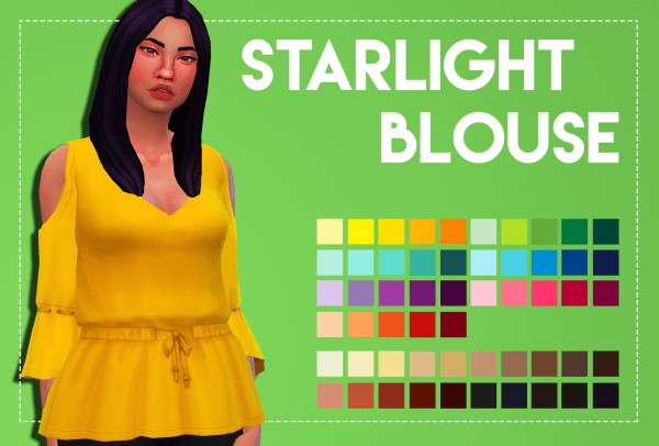 Simsworkshop: Starlight Blouse 1.0 by Weepingsimmer