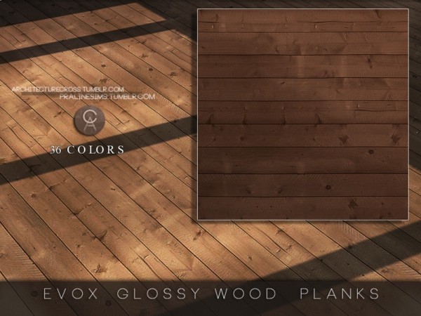 The Sims Resource: EVOX Glossy Wood Planks by Pralinesims
