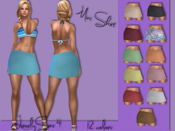  Simsworkshop: Mini skirt leather 12 color by MaKySeK1989