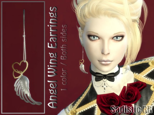  The Sims Resource: Angel Wing Earrings by Sadistic RR