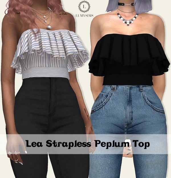  LumySims: Lea Strapless Peplum Top