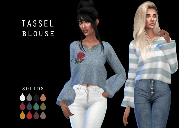  Leo 4 Sims: Tassel blouse recolored
