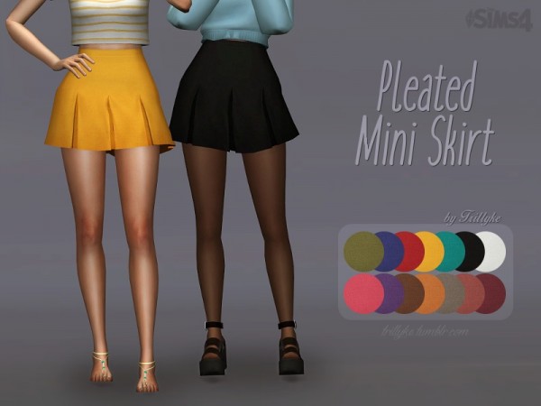  The Sims Resource: Pleated Mini Skirt by Trillyke