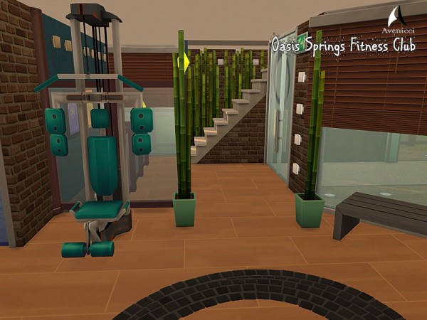  The Sims Resource: Oasis Springs Fitness Center (No CC) by AvenicciX