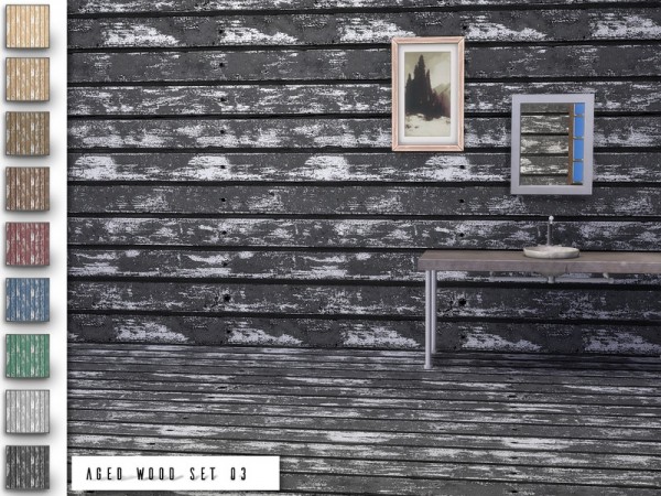  The Sims Resource: Aged Wood Set 03 by .Torque