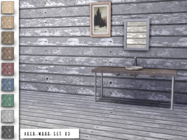  The Sims Resource: Aged Wood Set 03 by .Torque