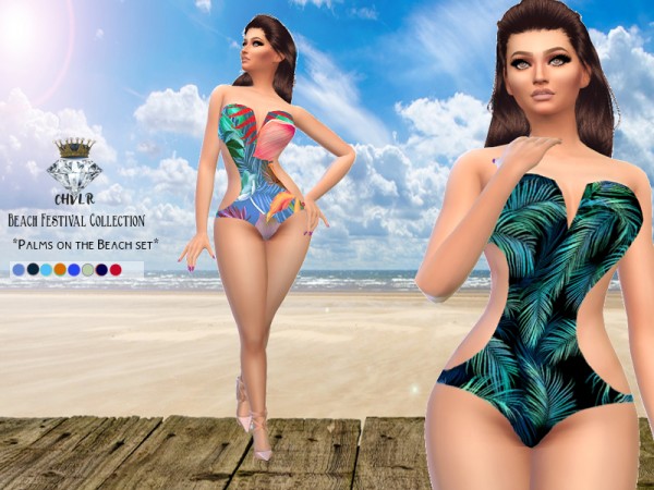  The Sims Resource: Palms on the Beach Swimwear Set  by MadameChvlr