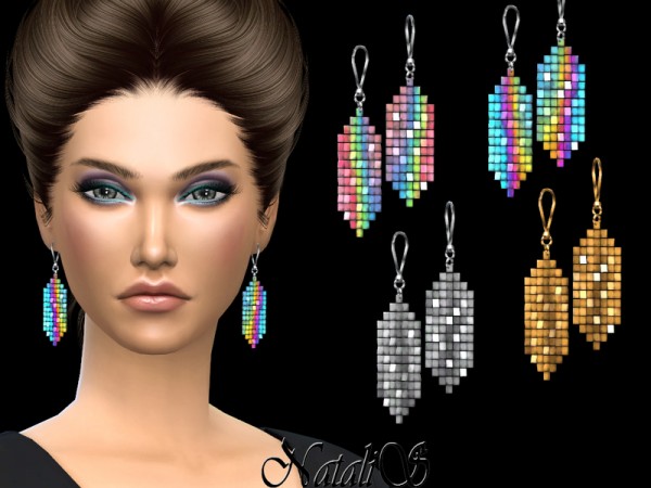  The Sims Resource: Sequin detail drop earrings by NataliS