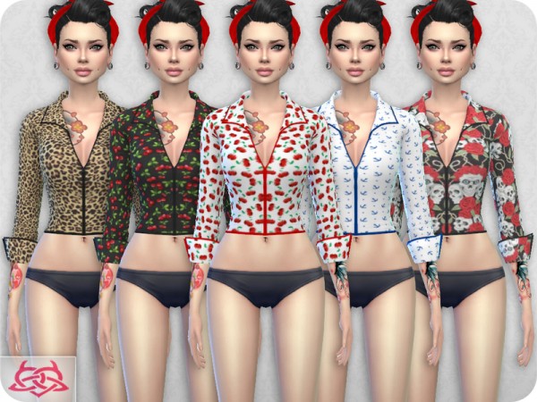  The Sims Resource: Set Blouse and Skirt recolor 7 by Colores Urbanos