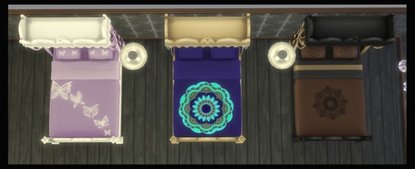  Mod The Sims: Ancient Resting Place Double Bed Revamped by Simmiller