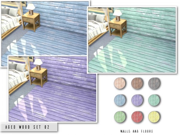  The Sims Resource: Aged Wood Set 02 by .Torque