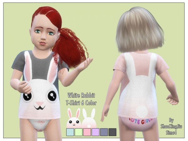  The Sims Resource: Toddler White Rabbit T Shirt by jeisse197