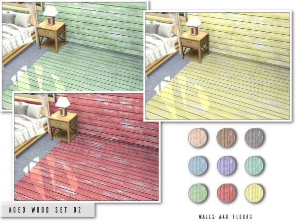  The Sims Resource: Aged Wood Set 02 by .Torque
