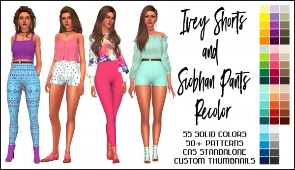 Simsworkshop: Ivey Shorts & Siobhan Pants Recolored by Sympxls • Sims 4 ...