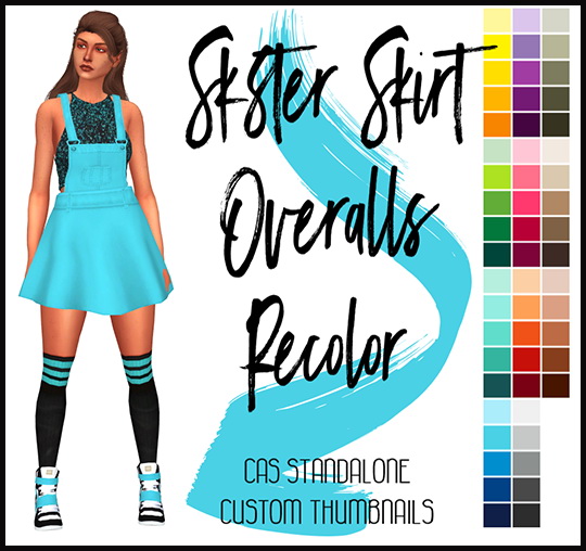  Simsworkshop: Sk8ter Skirt Overalls Recolored by Sympxls