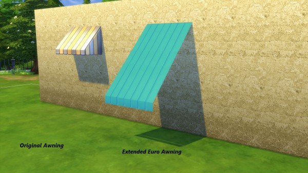  Mod The Sims: Shady Business: Extended Euro Awnings by Snowhaze