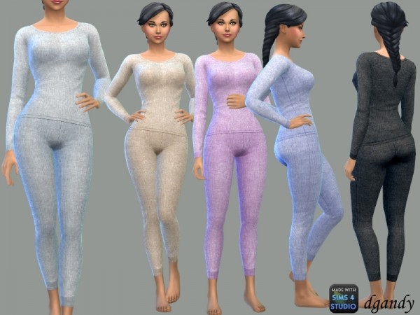  The Sims Resource: Thermals pajamas by dgandy