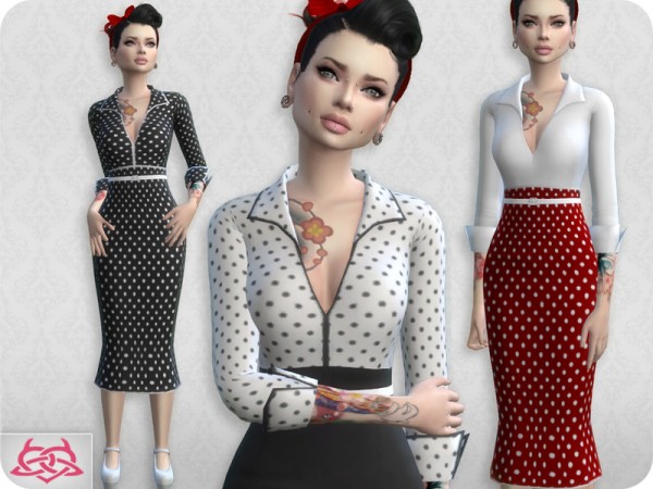 The Sims Resource: Set Blouseand Skirt recolor 6 by Colores Urbanos