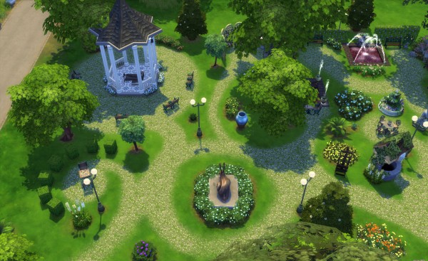  Mod The Sims: Midnight Whispers Chapel and Park (no CC) by Alrunia