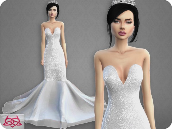  The Sims Resource: Wedding Dress 8 recolor 1 by Colores Urbanos