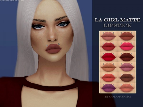  The Sims Resource: LA Girl Matte Lipstick by ANGISSI