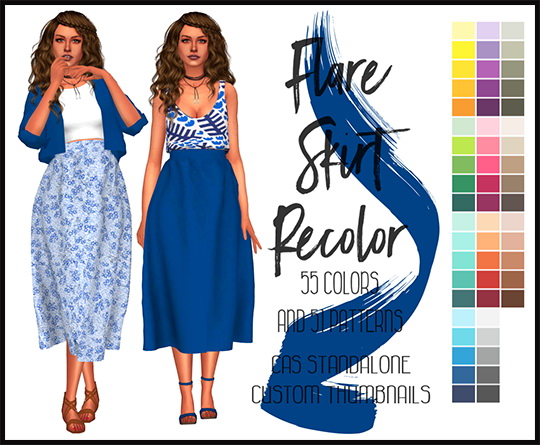  Simsworkshop: Flare Skirt Recolored by Sympxls