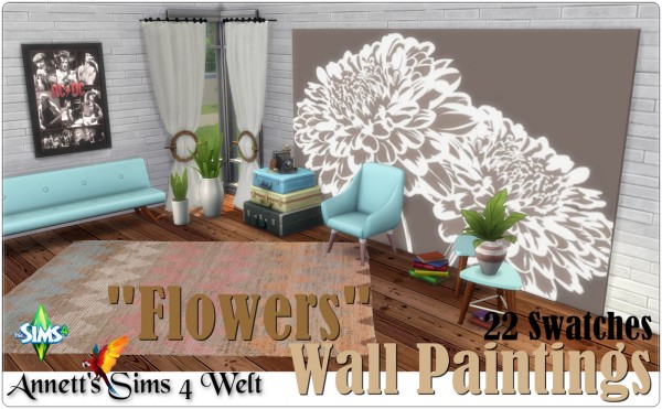  Annett`s Sims 4 Welt: Wall Paintings Flowers