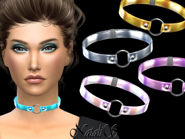  The Sims Resource: PU Leather Choker by NataliS
