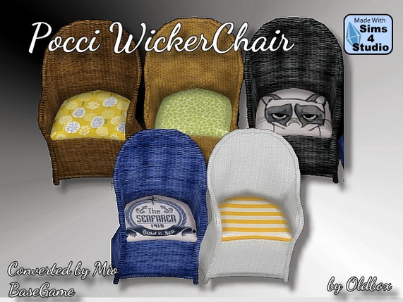  All4Sims: Wicker chair by Oldbox