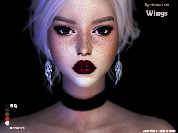 The Sims Resource: Eyebrows 05 Wings by ANGISSI