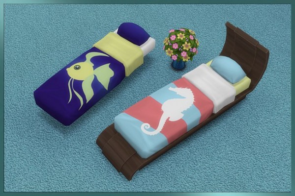  Blackys Sims 4 Zoo: Mesh mattress waves friend by cappu