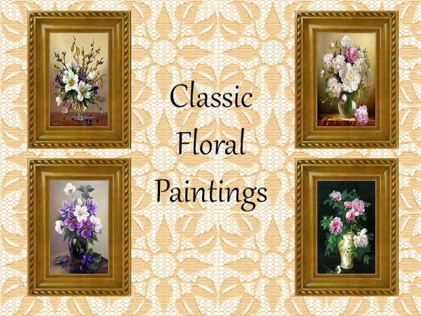  The Sims Resource: Classic Floral Paintings by Rosannep