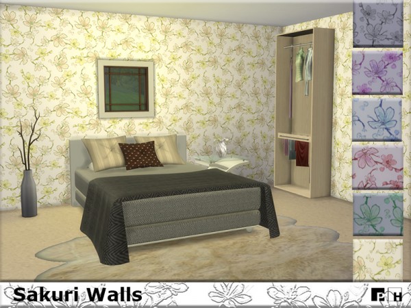  The Sims Resource: Sakuri Walls by Pinkfizzzzz