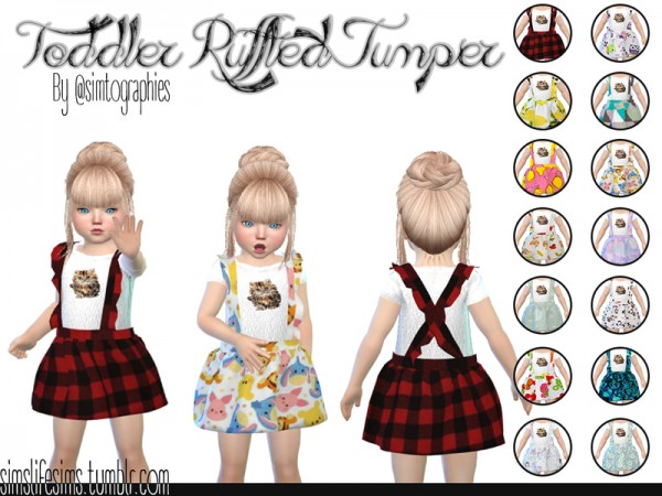 The Sims Resource: Toddler Ruffled Jumper by simtographies