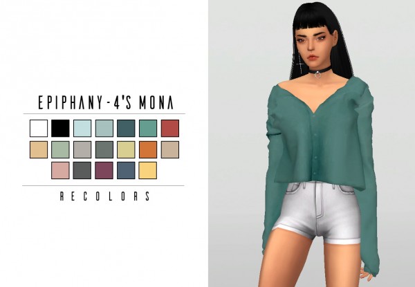  Simsworkshop: Epiphanys Mona top Recolored by catsblob